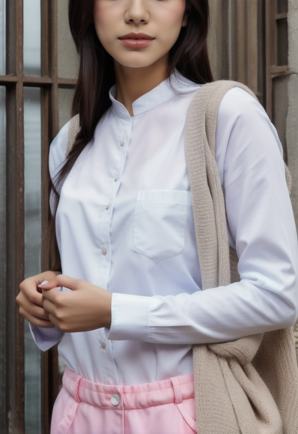 Solid Bow Decor Long Sleeve Tee
