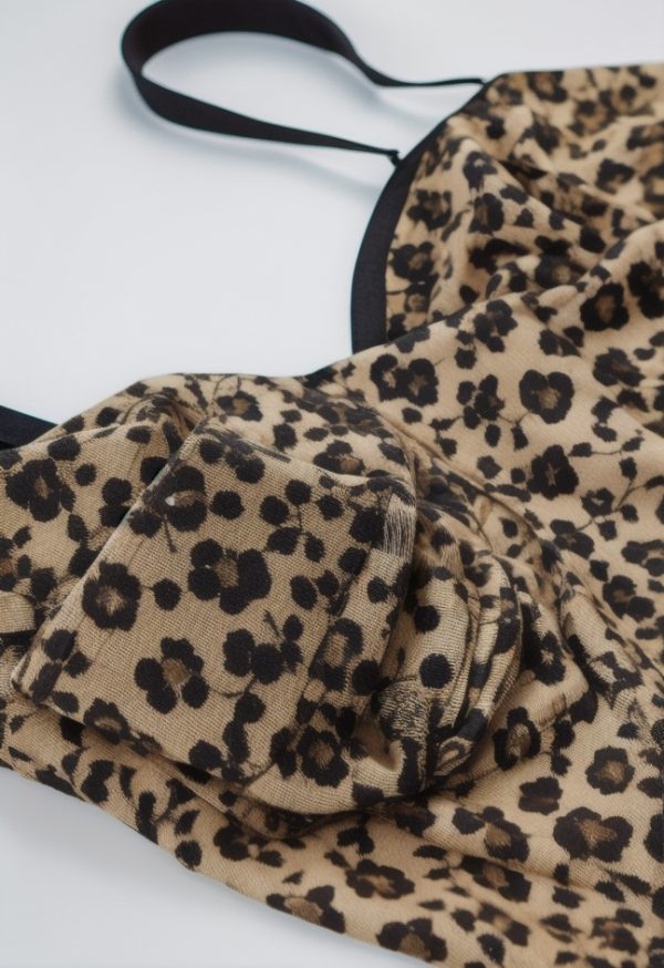 Leopard Print Bow Lace Splice Cami Top